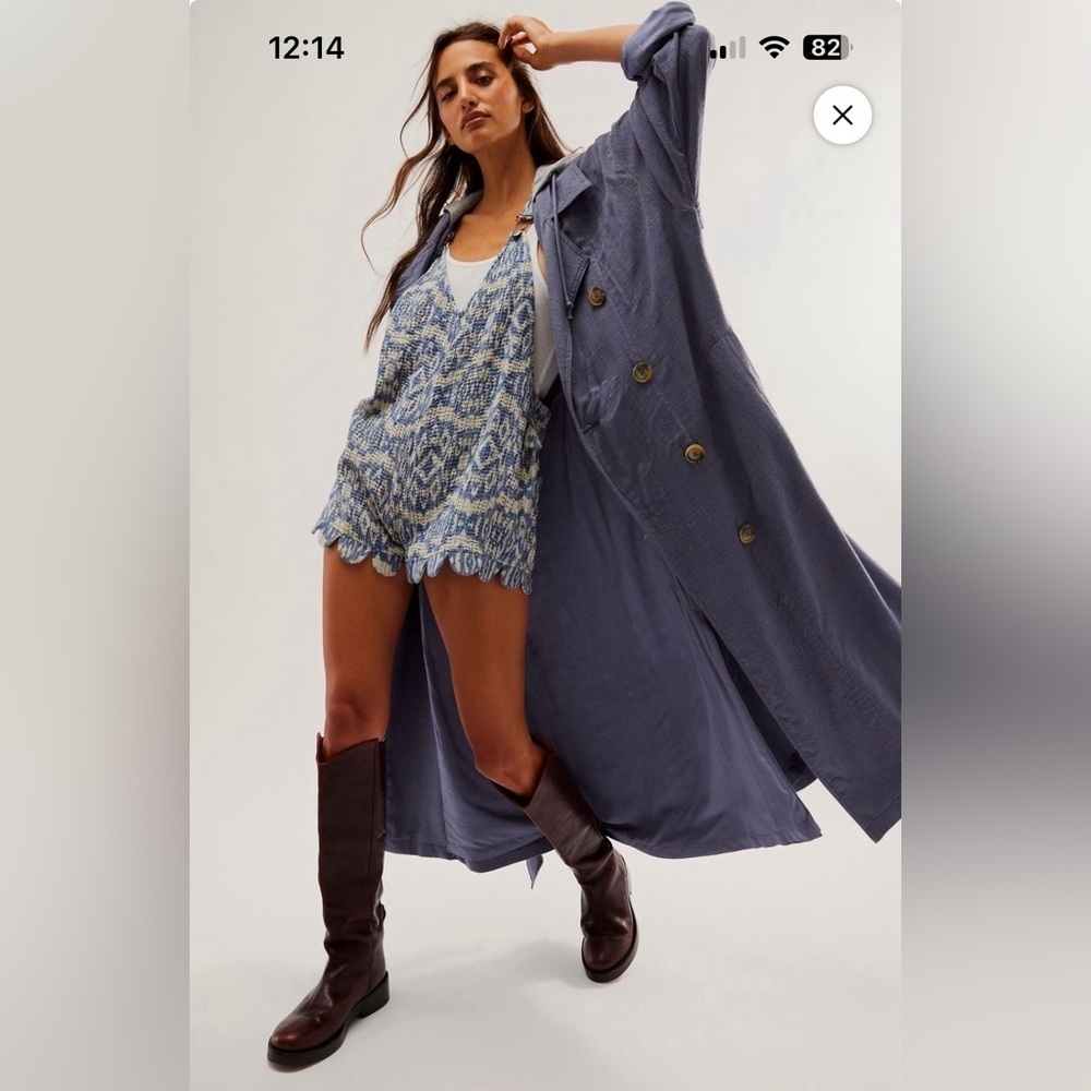 NWT FREE PEOPLE CHARLIE HOODED TRENCH COAT SMALL (WILL FIT MEDIUM)